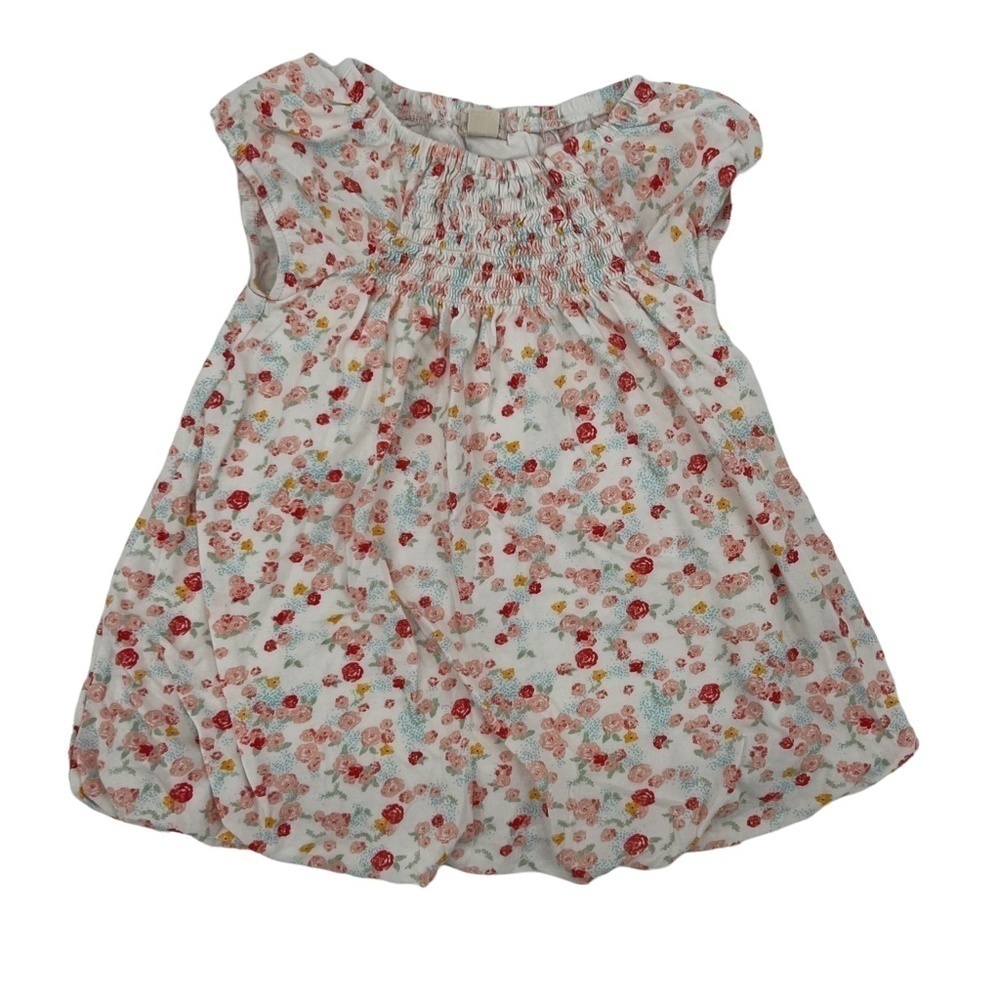 Burt's Bees Kids Pink Floral Sleeveless Lined Runched Dress Size 3 T Girl’s